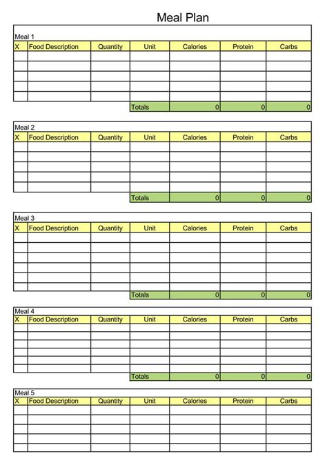 25 Free Weekly Daily Meal Plan Templates Excel Word
