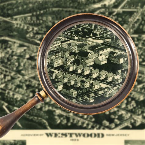 Westwood New Jersey Antique Birdseye Map 1924 Ebay