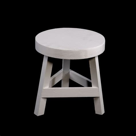 Geko Products | White Three Legged Stool Standing at 23 cm High