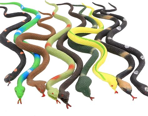 Zoo World Rubber Snake9 Pack Realistic Snake Toy Setfood Grade