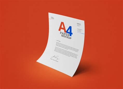 Free Curved A4 Size Paper Mockup Psd Good Mockups