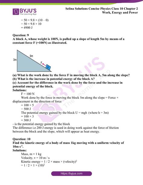 Selina Solutions Concise Physics Class 10 Chapter 2 Work Energy And