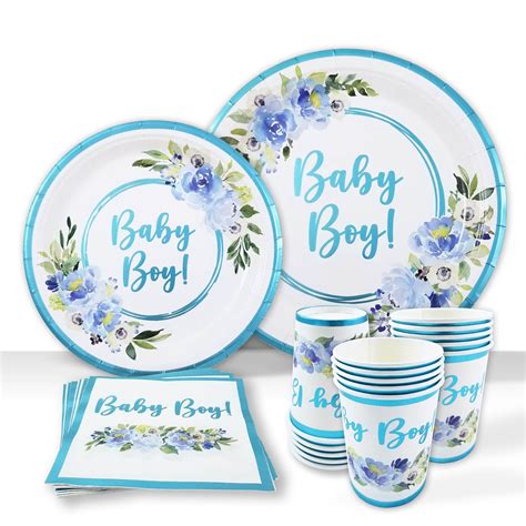 Baby Shower Decorations For Boys In 2021 Baby Shower Tableware Baby