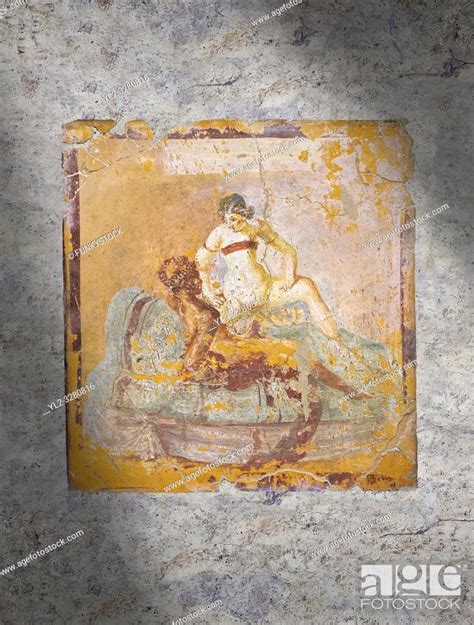 Roman Erotic Fresco From Pompeii Depicting A Man And Woman Having Sex Naples National