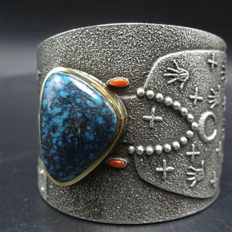 Museum Piece Darryl Dean Begay Lander Turquoise Tufa Cast Cuff Bracelet