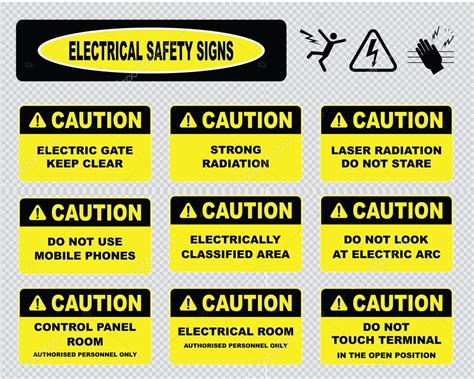 Images Electrical Danger Signs Electrical Warning Signs — Stock