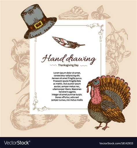Thanksgiving Day Letter Template Royalty Free Vector Image