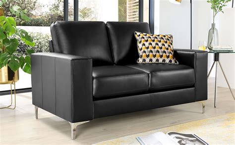 Baltimore Black Leather 2 Seater Sofa Furniture Choice