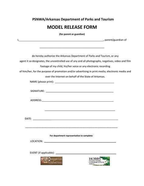 Free Model Release Form Template Printable Templates