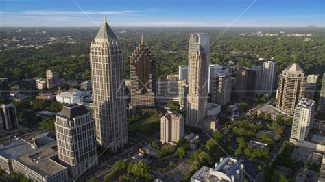 The Tall Towers Of Midtown Atlanta Georgia Aerial Stock Photo Ax39031