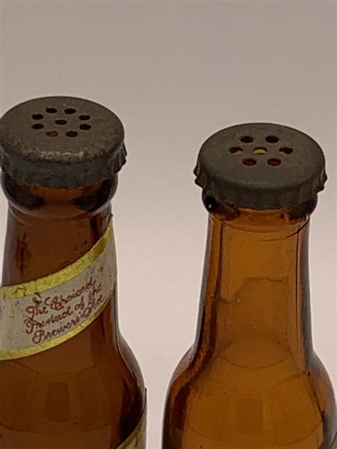 Vintage Beer Bottle Salt And Pepper Shakers Falstaff And Etsy
