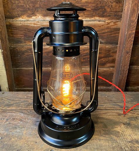 Black And Gold Dietz Electric Lantern Red Cord Lamp Co