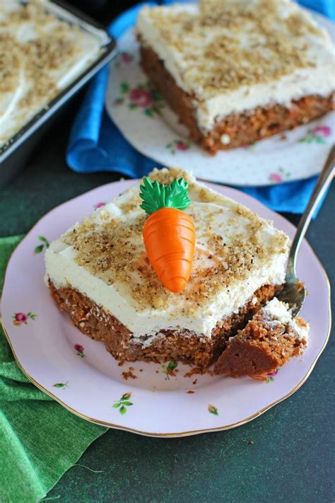 carrot cake poke cake with cream cheese frosting sweet and savory meals