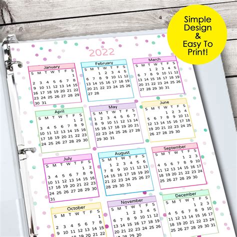 2022 Monthly Planner Printable Monthly Calendar 2022 Etsy