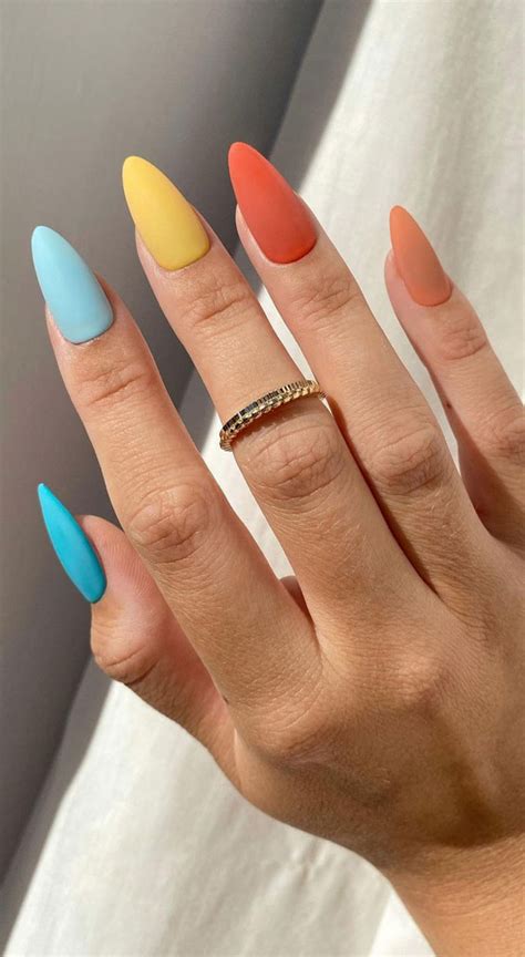 32 Hottest And Cute Summer Nail Designs Bright Multi Colored Summer Nails