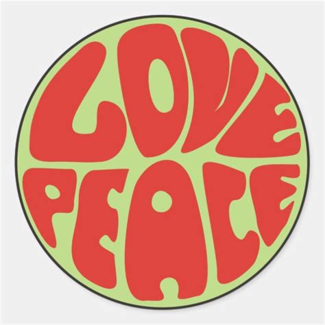 Love Peace Hippie Saying Classic Round Sticker