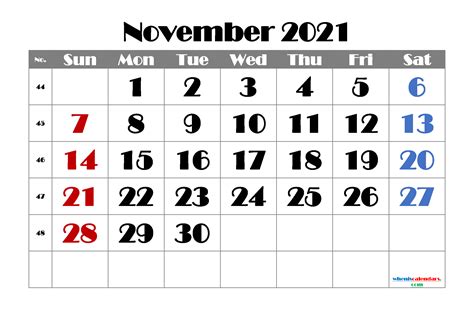 Free Printable November 2021 Calendar Template M21broadway1