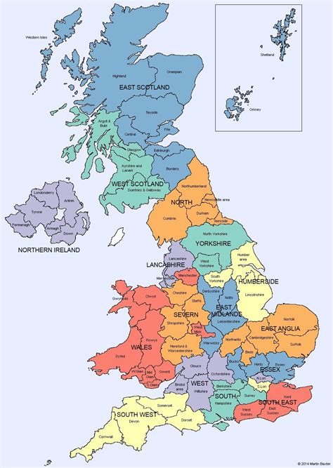 Uk Map Of Regions And Counties Of England Scotland Wales And