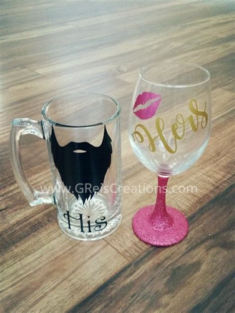 31 creative holiday and birthday gifts for your fiancé. His and Hers Glasses, Beer and Wine Glass, Gifts for Her ...