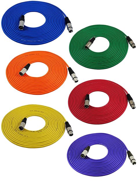 Gls Audio Xlr Cable 25ft Male To Female Xlr Microphone Cable 6 Pack