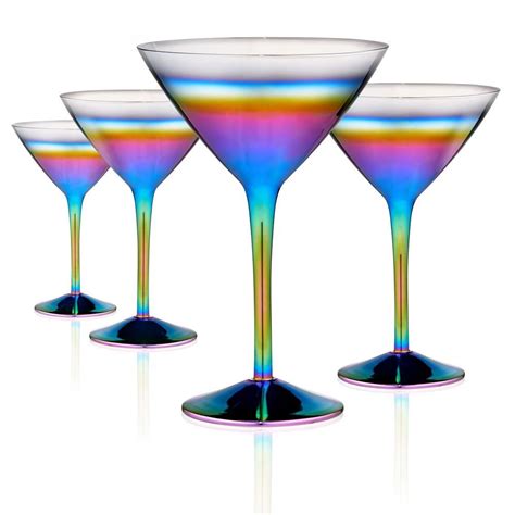 The Rainbow 9 Oz Cocktail Martini Comes As A Set Of 4 The Rainbow Design Lends It To Any