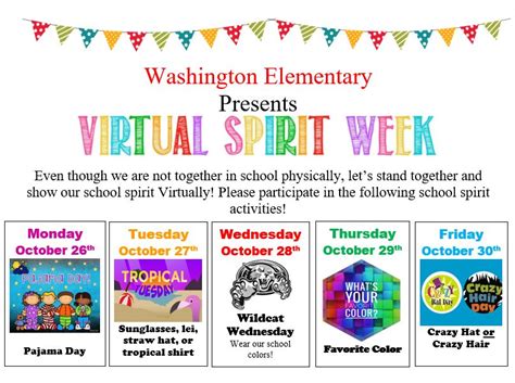 Virtual Spirit Week Friday October 23rd Friday October 30th