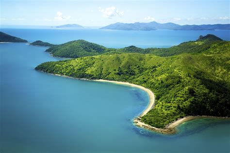 Aerial Shot Of Whitsunday Island Coral Sea Islands Island Travel