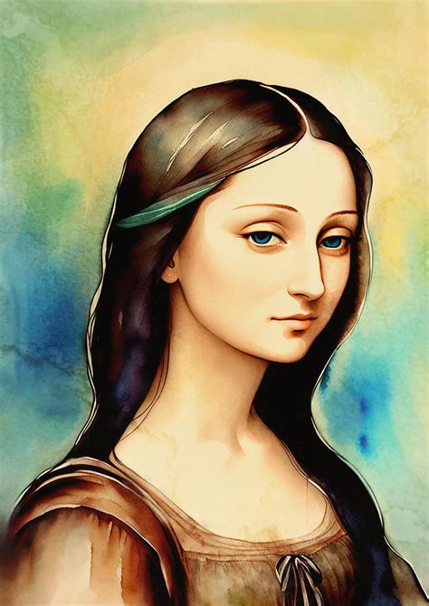 Mona Lisa Modern Watercolor Painting Painting By Juka Artist Fine Art