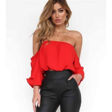 Red Crop Top Camis Womens Tops And Tanks Edgy Couture