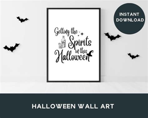 Halloween Wall Art Spirits In Halloween Decor Printable Etsy