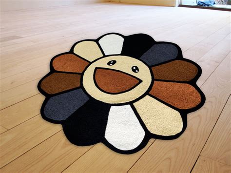 Custom Takashi Murakami Flower Indoor Area Living Room Wool Rug Floor