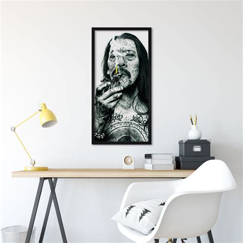 Danny Trejo Tattoo Wayne Maguire Inked Ikons Long Panel Framed Art Print 12x25 Ebay