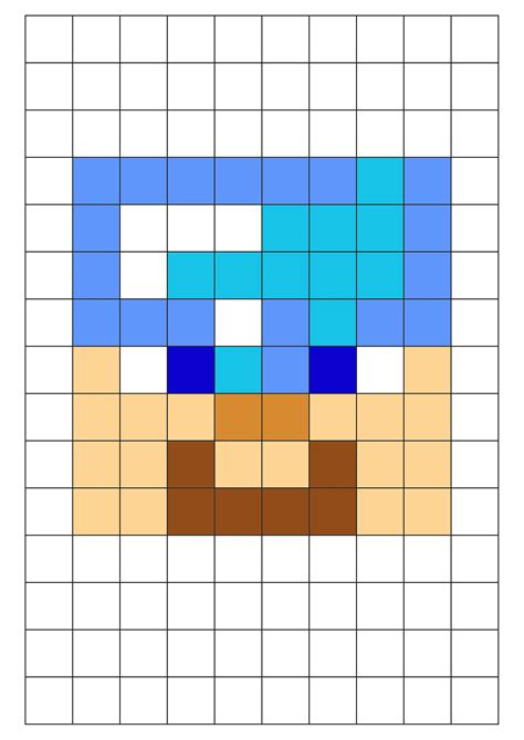 Minecraft Steve Pixel Art Template