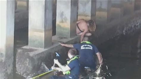 Woman Rescued After Being Stuck Between Bridge Supports In Miami