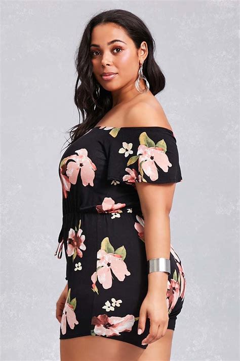Forever A Knit Romper Featuring An Allover Floral Print