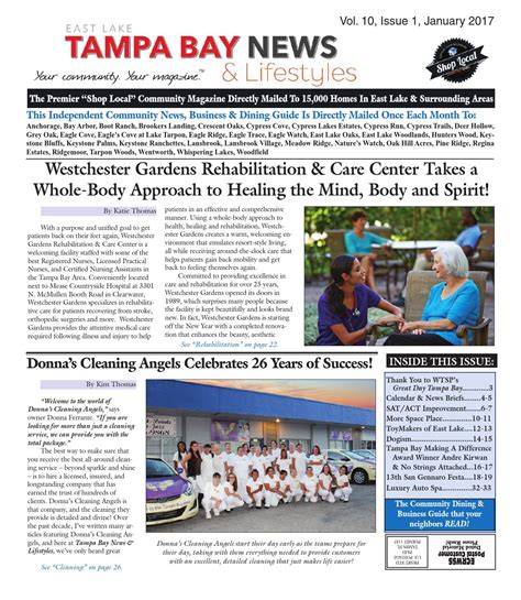 East Lake Vol 10 Issue 1 January Edition Of Tampa Bay News