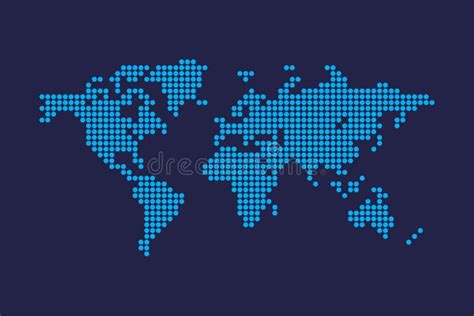 Dotted World Map Abstract Vector Dotted Map Stock Vector