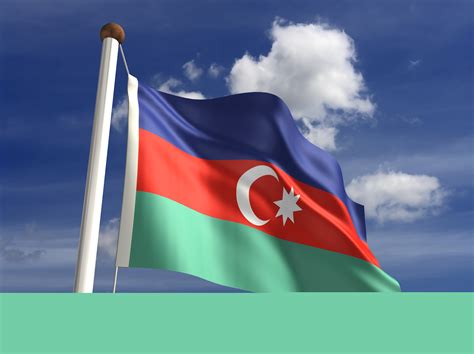 In the center of the red strip are placed a white crescent and an eight pointed star. Azerbaijan flag | Global Trade Review (GTR)