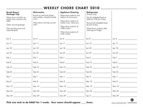 9 Best Images Of Printable Weekly Chore Chart Weekly