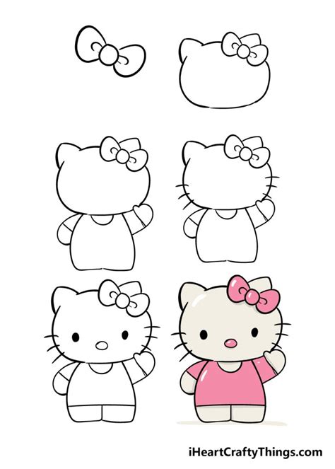 Hello Kitty Drawing How To Draw Hello Kitty Step By Step