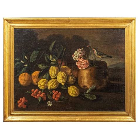 17th Century Oil On Canvas Still Life Painting In A 19th Century