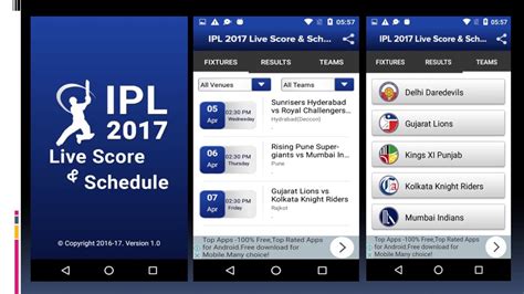 Ipl 2017 Live Cricket Match Score And Schedule And Latest Update Youtube
