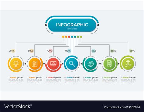 Presentation Infographic Template 7 Options Vector Image