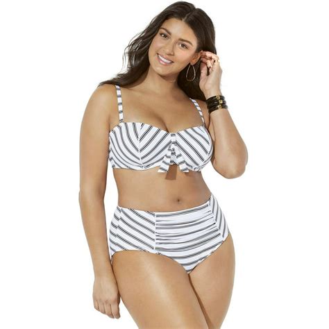 Swimsuitsforall Swimsuits For All Women S Plus Size Scout Underwire Shirred High Waist Bikini