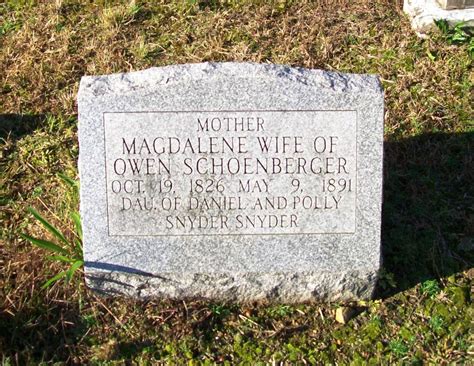 Mary Magdalene Snyder Schoenberger 1826 1891 Find A Grave Memorial