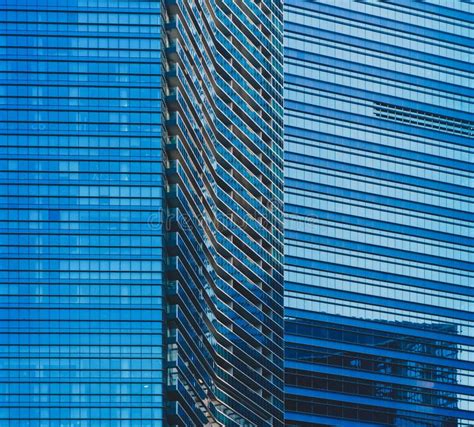 Office Buildings Windows Blue Glass Architecture Facade Design With
