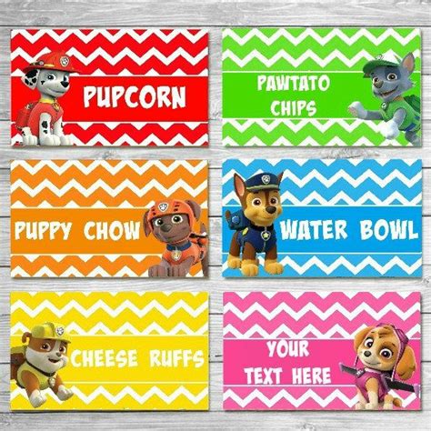 Paw Patrol Food Label Printables Printable Word Searches