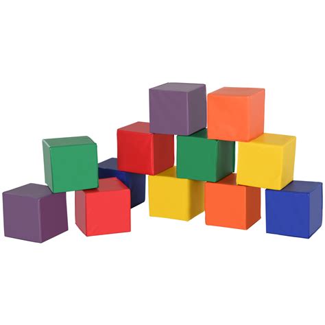 Soozier 12 Piece Soft Play Blocks Soft Foam Toy Building And Stacking Blocks Non Toxic Compliant