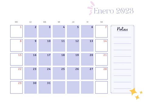 Calendario De Pared 2023 Aesthetic Lila Templates By Canva Marzi