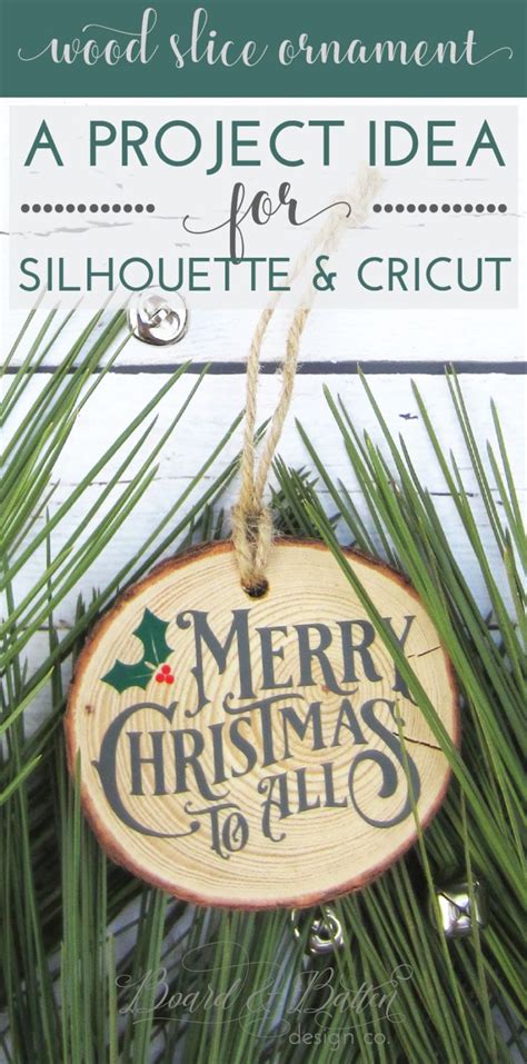 A Christmas Ornament Hanging From The Side Of A Pine Tree With Text Overlay
